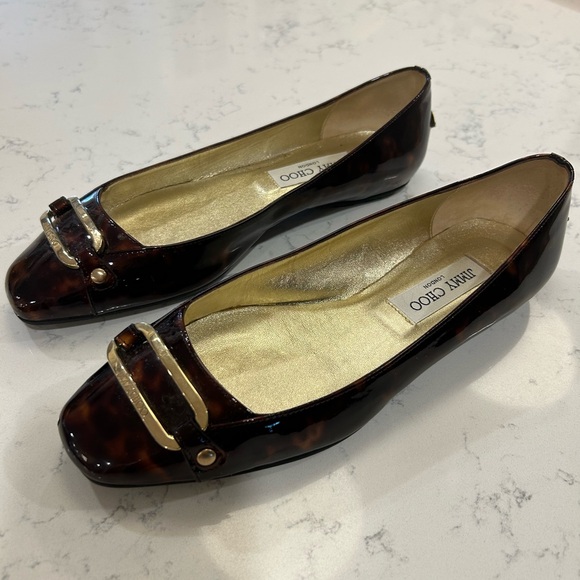 Jimmy Choo Tulita ballet flat. Size 38 (7.5) Tortoiseshell color. - Picture 1 of 10